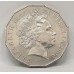 AUSTRALIA 2000 . FIFTY 50 CENTS COINS . RAISED FLAG